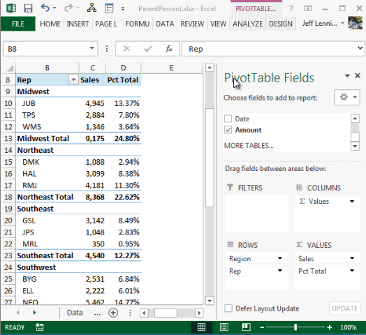 excel 2011 for mac and pivot tables
